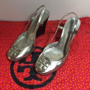 Tory Burch Reva Wedge Slingback Sz 8